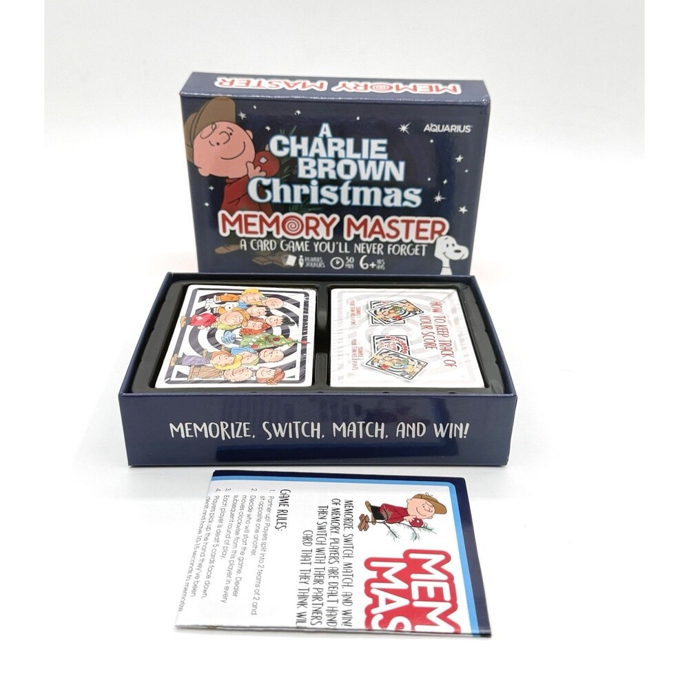 Peanuts Charlie Brown Christmas Memory Master Card Game New & Sealed Cards